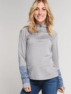 Obermeyer Women's Ballet 1/4 Zip Baselayer -Obermeyer Sales Store 19020 zincgrey 96f95943 261d 4ae8 99a5 d73fa9f5ed78